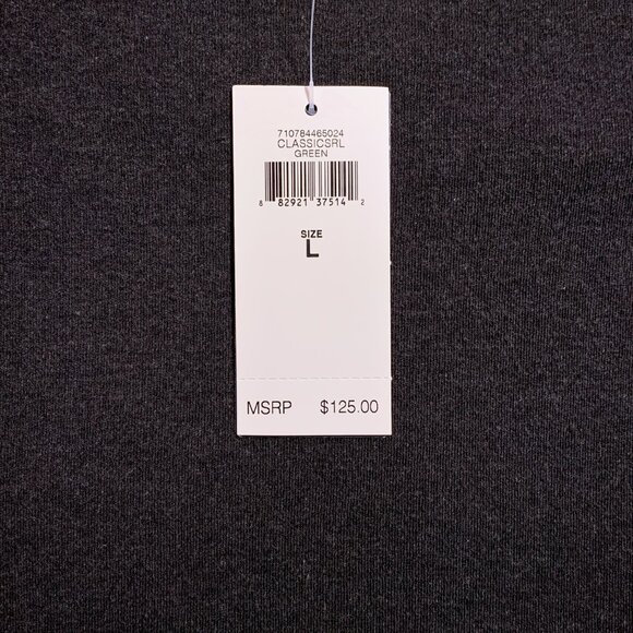 POLO RALPH LAUREN Luxury Quarter Zip Cotton Pullover Sweater LARGE Green NWT - Picture 5 of 5